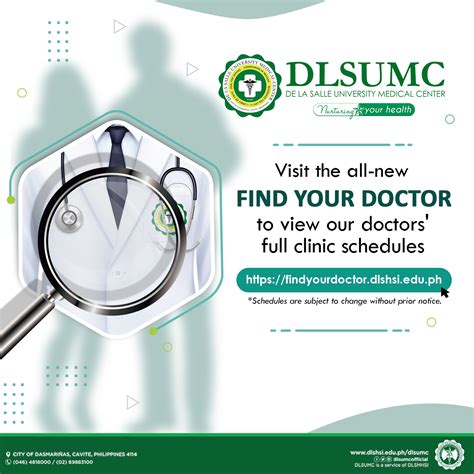 find a doctor dlsumc|dlsumc clinic schedule.